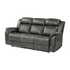 Bento 84 Inch Dual Manual Recliner Sofa Brownish Gray Polished Microfiber By Casagear Home BM316347