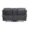 Ville 75 Inch Manual Recliner Loveseat Storage Console Gray Faux Leather By Casagear Home BM316359