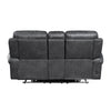 Ville 75 Inch Power Dual Recliner Loveseat USB Console Gray Faux Leather By Casagear Home BM316360