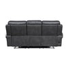 Ville 83 Inch Power Double Recliner Sofa USB Charging Gray Faux Leather By Casagear Home BM316362