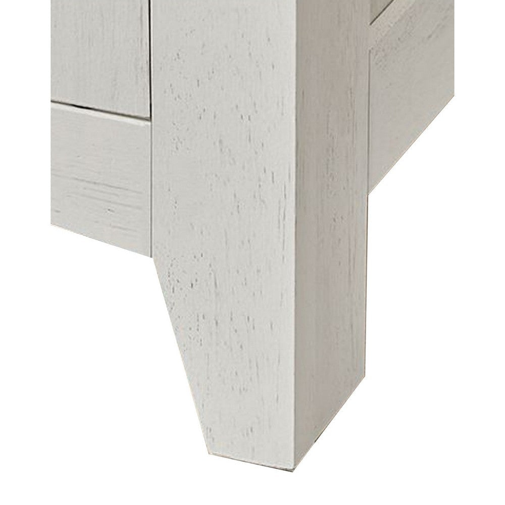 Eva 24 Inch Nightstand Set of 2 Open Top Shelf Cabinet White Brown By Casagear Home BM316379