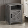 Eva 24 Inch Nightstand Set of 2, 1 Cabinet, Open Top Shelf, Gray By Casagear Home