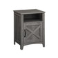 Eva 24 Inch Nightstand Set of 2 1 Cabinet Open Top Shelf Gray By Casagear Home BM316380