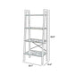 54 Inch Ladder Bookcase 4 Tier Angled Wood Shelves Black Iron Frame By Casagear Home BM316385