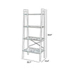 54 Inch Ladder Bookcase 4 Tier Angled Wood Shelves Black Iron Frame By Casagear Home BM316385