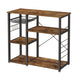 Elva 35 Inch Kitchen Rack 4 Tier Shelves Wire Basket Brown Black Iron By Casagear Home BM316389