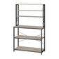 Gina 66 Inch Kitchen Baker Rack 6 Tier Gray Shelves Hooks Black Iron By Casagear Home BM316393