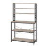 Gina 66 Inch Kitchen Baker Rack 6 Tier Gray Shelves Hooks Black Iron By Casagear Home BM316393