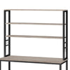 Gina 66 Inch Kitchen Baker Rack 6 Tier Gray Shelves Hooks Black Iron By Casagear Home BM316393