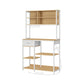 Jax 71 Inch Kitchen Storage Rack 4 Tier Brown Shelves 1 Drawer White Iron By Casagear Home BM316396