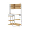 Jax 71 Inch Kitchen Storage Rack 4 Tier Brown Shelves 1 Drawer White Iron By Casagear Home BM316396