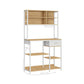 Jax 71 Inch Kitchen Storage Rack 4 Tier Brown Shelves 1 Drawer White Iron By Casagear Home BM316396