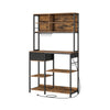 Jax 71 Inch Kitchen Storage Rack 4 Tier Brown Shelves 1 Drawer Black Iron By Casagear Home BM316397