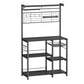 Kodi 66 Inch Kitchen Baker Rack 4 Tier Shelves Wire Basket Black Iron By Casagear Home BM316398