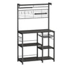 Kodi 66 Inch Kitchen Baker Rack 4 Tier Shelves Wire Basket Black Iron By Casagear Home BM316398