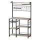 Kodi 66 Inch Kitchen Baker Rack 4 Tier Gray Shelves Wire Basket Black By Casagear Home BM316399