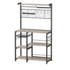 Kodi 66 Inch Kitchen Baker Rack 4 Tier Gray Shelves Wire Basket Black By Casagear Home BM316399