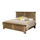 Maze California King Size Bed Farmhouse Style Natural Mango Wood Finish By Casagear Home BM316400