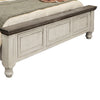 Sim Queen Size Bed Farmhouse Turned Headboard Gray Ivory White Pine Wood By Casagear Home BM316406