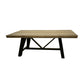 Pola 78 Inch Counter Height Dining Table Brown Rectangular Top Black Base By Casagear Home BM316408