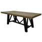 Pola 78 Inch Counter Height Dining Table Brown Rectangular Top Black Base By Casagear Home BM316408