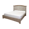 Ata King Size Bed Raised Panel Headboard Brown Gray Solid Pine Wood By Casagear Home BM316417