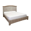 Ata California King Size Bed, Raised Panel Headboard, Brown Gray Pine Wood By Casagear Home