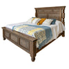 Sim Queen Size Bed Farmhouse Turned Headboard Gray Brown Solid Pine Wood By Casagear Home BM316423