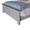 Fin King Size Bed Farmhouse Gray Panel Headboard Brown Accent Wood Top By Casagear Home BM316425