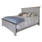 Fin Queen Size Bed Farmhouse Gray Panel Headboard Brown Accent Wood Top By Casagear Home BM316426