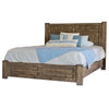 Zap King Size Bed Rustic Farmhouse Style Headboard Light Brown Pine Wood By Casagear Home BM316432