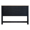 Okai King Bed Vertical Lines Round Edge Panel Headboard Black Solid Wood By Casagear Home BM316438