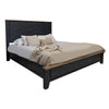 Okai King Bed, Vertical Lines, Round Edge Panel Headboard, Black Solid Wood By Casagear Home