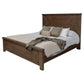 Loe King Size Bed Raised Panel Headboard Farmhouse Style Brown Oak Veneer By Casagear Home BM316444