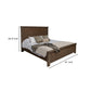 Loe Queen Size Bed Raised Panel Headboard Farmhouse Brown Oak Veneer By Casagear Home BM316445