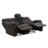 Charl 78 Inch Power Recliner Loveseat Cupholder Console USB Charcoal Gray By Casagear Home BM316454