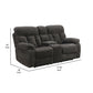 Charl 78 Inch Power Recliner Loveseat Cupholder Console USB Charcoal Gray By Casagear Home BM316454