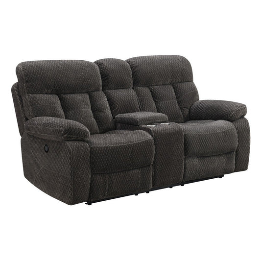 Charl 78 Inch Power Recliner Loveseat, Cupholder Console USB, Charcoal Gray By Casagear Home