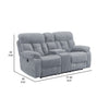 Charl 78 Inch Power Recliner Loveseat Cupholder Console USB Light Gray By Casagear Home BM316455