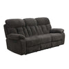 Charl 87 Inch Power Recliner Sofa, USB, Drop Tray, Dark Gray Polyester By Casagear Home