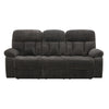 Charl 87 Inch Power Recliner Sofa USB Drop Tray Dark Gray Polyester By Casagear Home BM316456