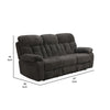 Charl 87 Inch Power Recliner Sofa USB Drop Tray Dark Gray Polyester By Casagear Home BM316456