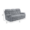 Charl 87 Inch Power Recliner Sofa USB Drop Tray Light Gray Polyester By Casagear Home BM316457