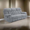 Charl 87 Inch Power Recliner Sofa, USB, Drop Tray, Light Gray Polyester By Casagear Home