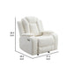 Nova 39 Inch Luxury Manual Recliner Glider Chair Plush White Faux Leather By Casagear Home BM316458