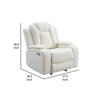 Nova 39 Inch Luxury Manual Recliner Glider Chair Plush White Faux Leather By Casagear Home BM316458