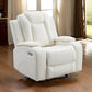 Nova 39 Inch Luxury Manual Recliner Glider Chair, Plush White Faux Leather By Casagear Home