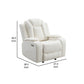 Nova 39 Inch Luxury Power Recliner Glider Chair Plush White Faux Leather By Casagear Home BM316459