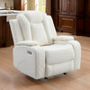 Nova 39 Inch Luxury Power Recliner Glider Chair Plush White Faux Leather By Casagear Home BM316459