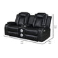 Nova Luxury Power Recliner Loveseat In Black with USB Lights Speakers By Casagear Home BM316461